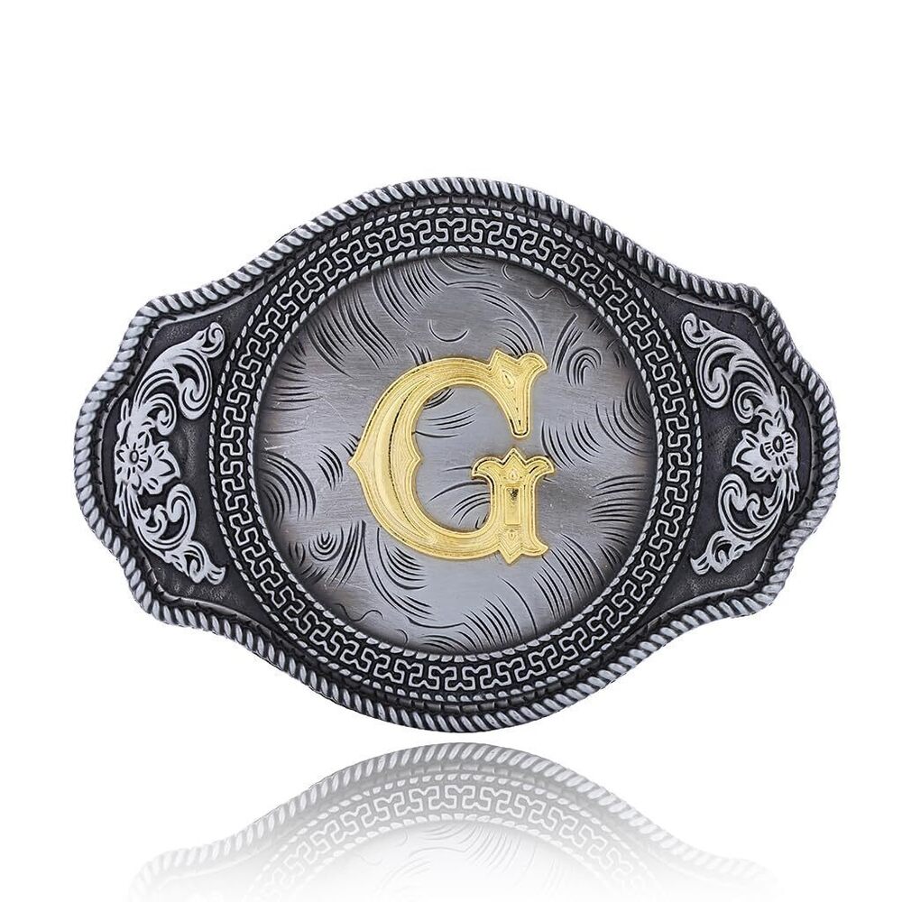 8505 Vintage Western Belt Buckle Initial Letter ABCDMRJ to Z Cowboy Cowgirl